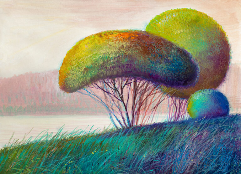 Landscape Oil Painting With Trees