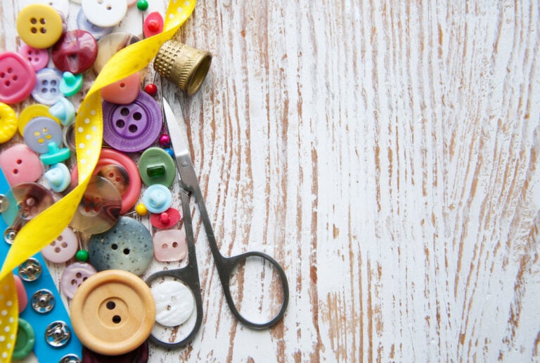 Sewing Supplies On Table
