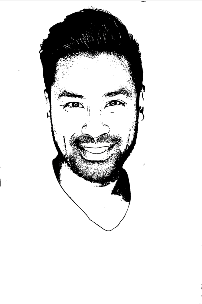 Coloring Page of Smiling Man
