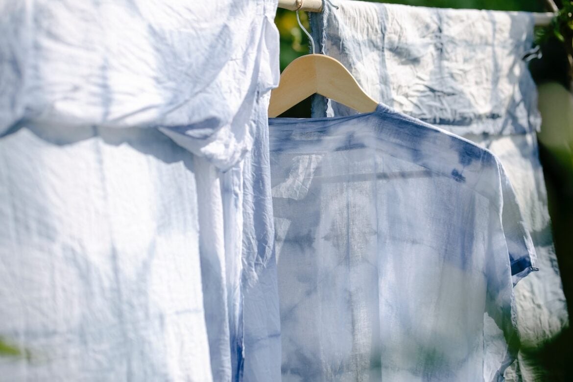 reverse tie-dyed shirt