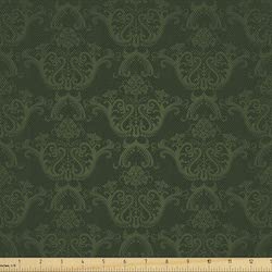 green damask fabric