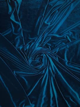 blue stretch velvet fabric